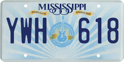 MS license plate YWH618
