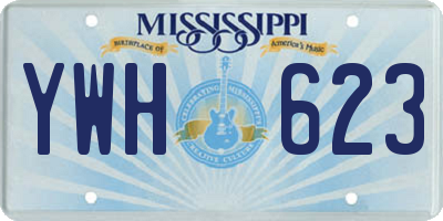 MS license plate YWH623