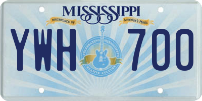 MS license plate YWH700