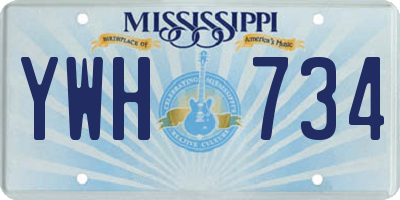 MS license plate YWH734