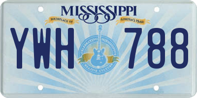 MS license plate YWH788