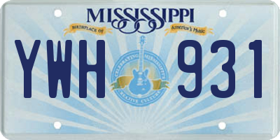 MS license plate YWH931