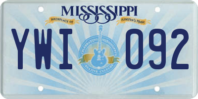 MS license plate YWI092