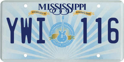 MS license plate YWI116