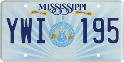 MS license plate YWI195