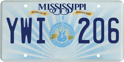 MS license plate YWI206