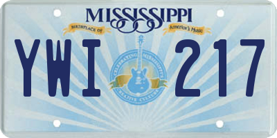 MS license plate YWI217