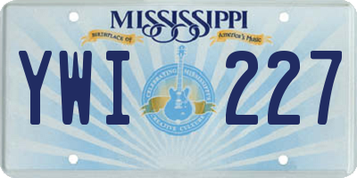 MS license plate YWI227