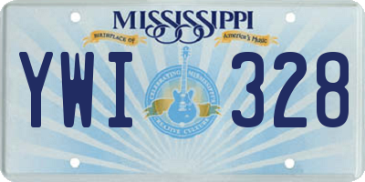 MS license plate YWI328