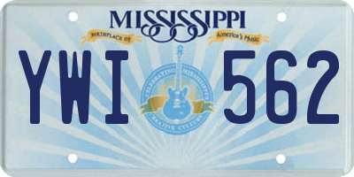 MS license plate YWI562
