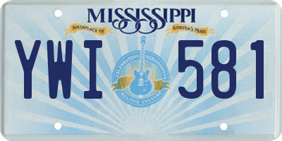 MS license plate YWI581
