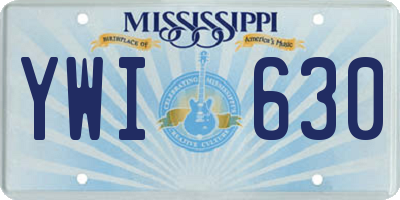 MS license plate YWI630