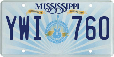 MS license plate YWI760