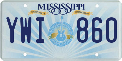 MS license plate YWI860
