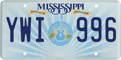 MS license plate YWI996