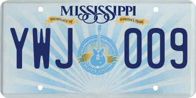 MS license plate YWJ009