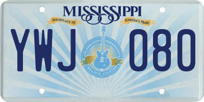 MS license plate YWJ080