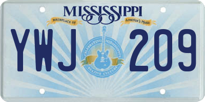 MS license plate YWJ209