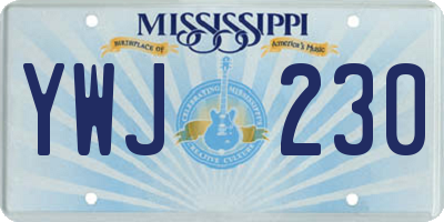 MS license plate YWJ230