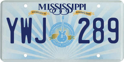 MS license plate YWJ289