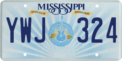 MS license plate YWJ324