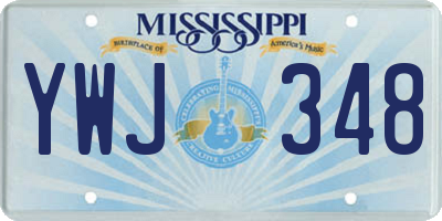 MS license plate YWJ348