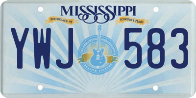 MS license plate YWJ583