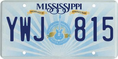MS license plate YWJ815