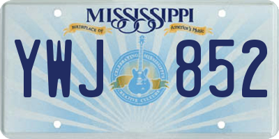 MS license plate YWJ852