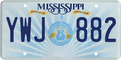 MS license plate YWJ882