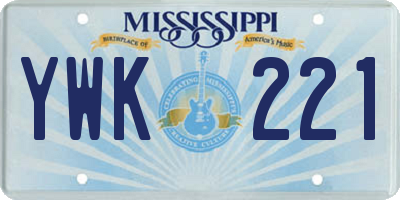 MS license plate YWK221