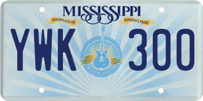 MS license plate YWK300