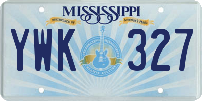 MS license plate YWK327