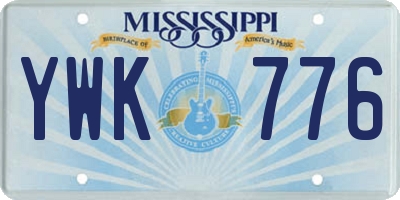 MS license plate YWK776