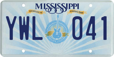 MS license plate YWL041