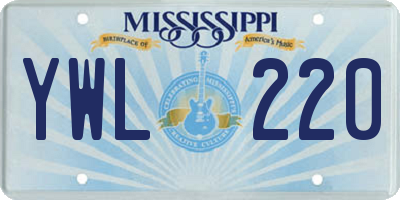 MS license plate YWL220