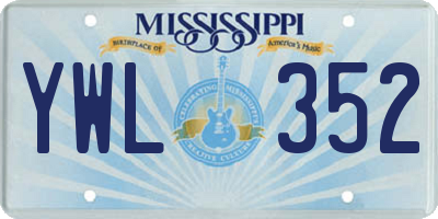 MS license plate YWL352
