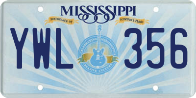 MS license plate YWL356