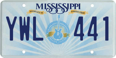 MS license plate YWL441