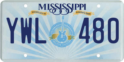 MS license plate YWL480