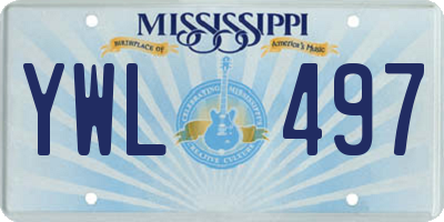 MS license plate YWL497