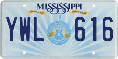 MS license plate YWL616