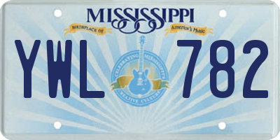 MS license plate YWL782