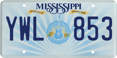 MS license plate YWL853
