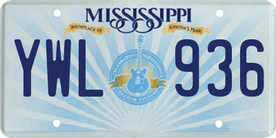 MS license plate YWL936