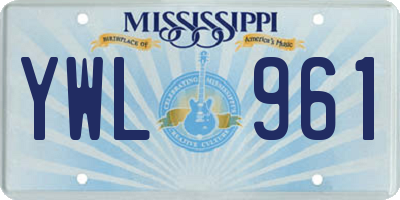 MS license plate YWL961