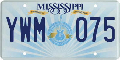 MS license plate YWM075