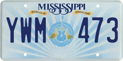 MS license plate YWM473