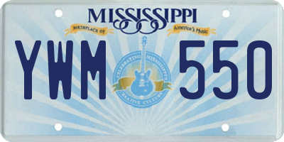 MS license plate YWM550