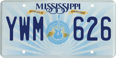 MS license plate YWM626